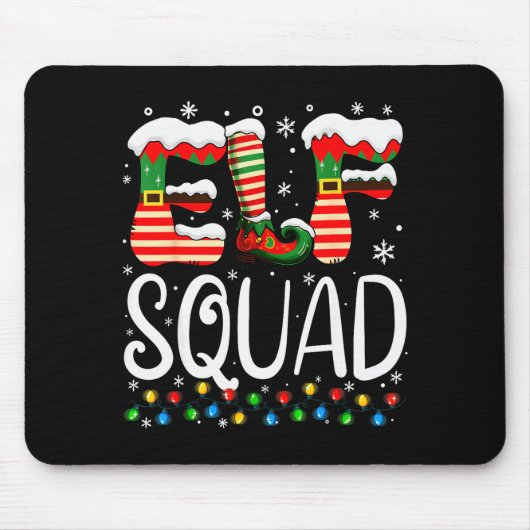 Elf Family Christmas Matching Pajamas Xmas Elf Squ Mousepad (Vorne)
