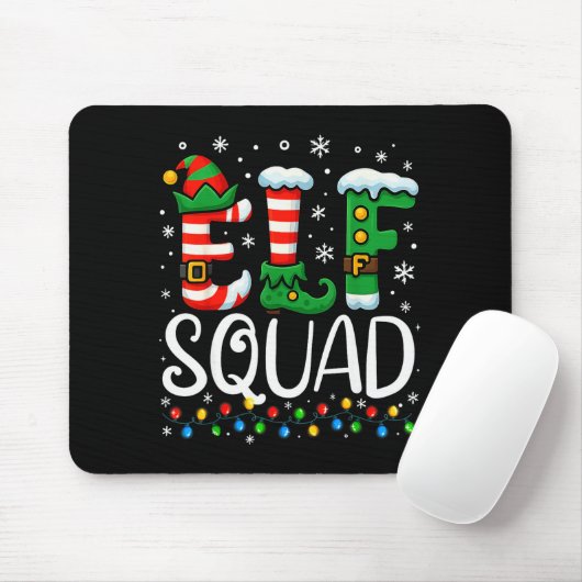 Elf Family Christmas Matching Pajamas Xmas Elf Squ Mousepad (Mit Mouse)
