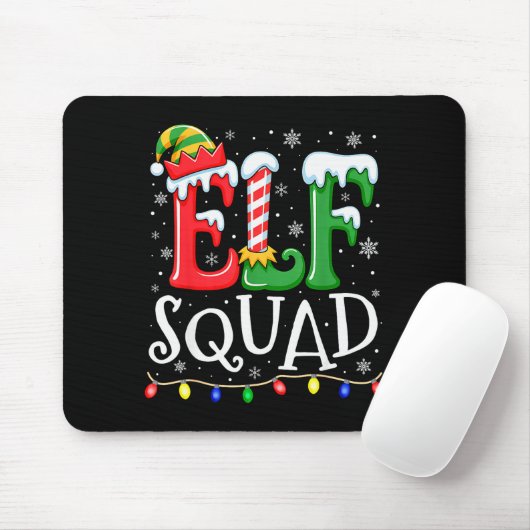 Elf Family Christmas Matching Pajamas Xmas Elf Squ Mousepad (Mit Mouse)
