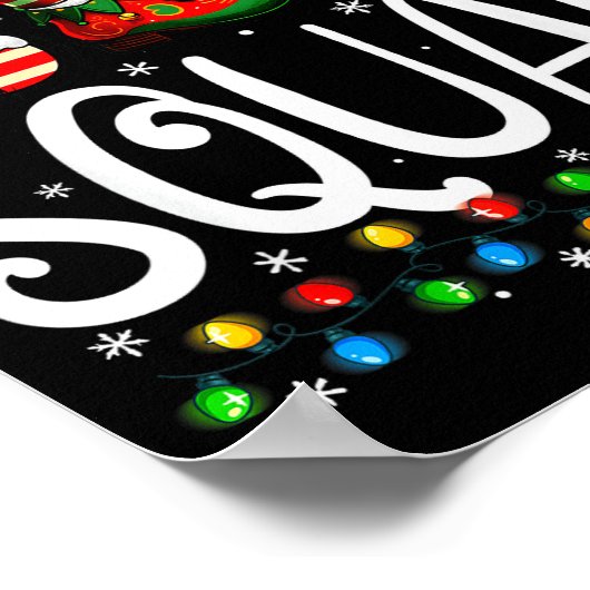 Elf Family Christmas Matching Pajamas Xmas Elf Squ Poster (Ecke)