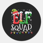 Elf Family Christmas Matching Pajamas Xmas Elf Squ Runder Aufkleber (Vorderseite)