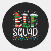 Elf Family Christmas Matching Pajamas Xmas Elf Squ Runder Aufkleber (Vorderseite)