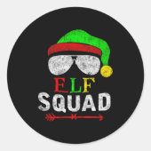 Elf Family Christmas Matching Pajamas Xmas Elf Squ Runder Aufkleber (Vorderseite)