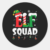 Elf Family Christmas Matching Pajamas Xmas Elf Squ Runder Aufkleber (Vorderseite)
