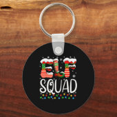 Elf Family Christmas Matching Pajamas Xmas Elf Squ Schlüsselanhänger (Vorderseite)