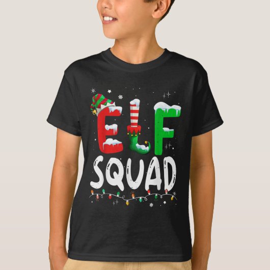 Elf Family Christmas Matching Pajamas Xmas Elf Squ T-Shirt (Vorderseite)
