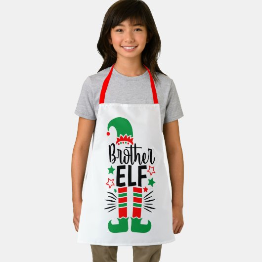 Elf Family Fun | Roter Elf und Grüner Bruder Schürze (Insitu)