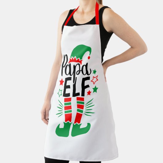 Elf Family Fun | Roter und grüner Papa Elf Schürze (InSitu)