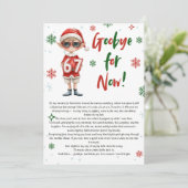 Elf Farewell Goodbye Letter Christmas 6 7 trend Einladung (Stehend Vorderseite)