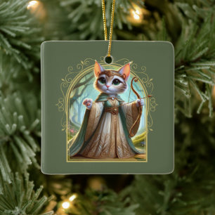 Elf Feline Fantasy Adventure Keramikornament