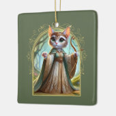 Elf Feline Fantasy Adventure Keramikornament (Links)