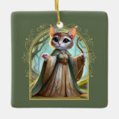 Elf Feline Fantasy Adventure Keramikornament (Vorderseite)