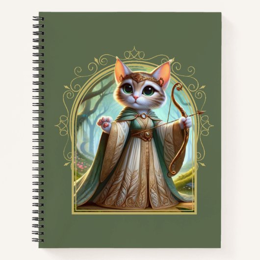 Elf Feline Fantasy Adventure Notizblock (Vorderseite)