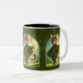 Elf Feline Fantasy Adventure Zweifarbige Tasse (VorderseiteRechts)