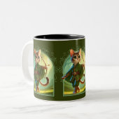 Elf Feline Fantasy Adventure Zweifarbige Tasse (Vorderseite Links)