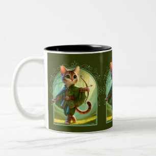 Elf Feline Fantasy Adventure Zweifarbige Tasse
