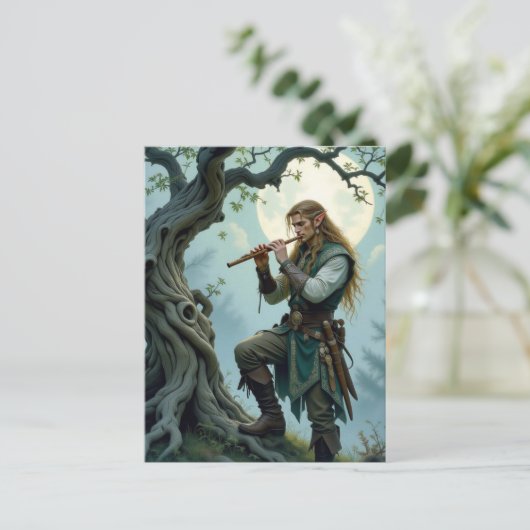 Elf Flute Postkarte (Stehend Vorderseite)