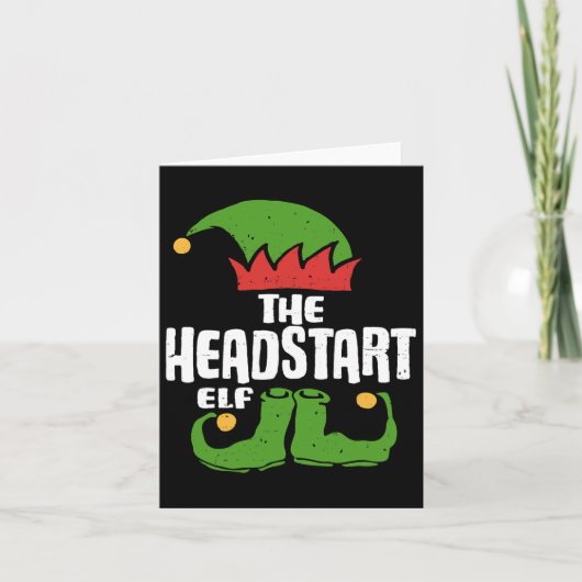 Elf Funny Matching Family Group Chri als Headstart Karte (Vorderseite)
