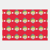 Elf Gesichter und Füße Weihnachtsjubelmuster Geschenkpapier Set (Vorderseite 2)