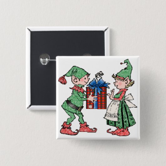 Elf Gift Button (Vorne & Hinten)
