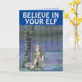 ELF GIRL FANTASY CHRISTMAS CARDS KARTE (Gelbe Blume)