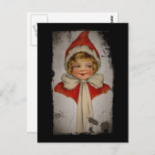 Elf Girl in einem Roten Kap Postkarte (Vorne/Hinten)
