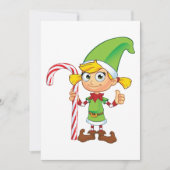 Elf Girl mit Candy Cane Einladungen (Vorderseite)