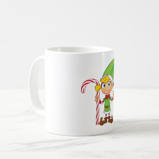 Elf Girl mit Candy Cane Kaffeetasse (Vorderseite Links)