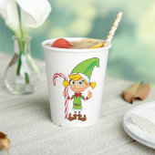 Elf Girl mit Candy Cane Pappbecher