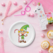 Elf Girl mit Candy Cane Pappteller (Party)
