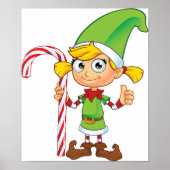 Elf Girl mit Candy Cane Poster (Vorne)