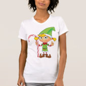 Elf Girl mit Candy Cane Womens T - Shirt (Vorderseite)