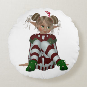 ELF GIRL ROUND PILLOW RUNDES KISSEN