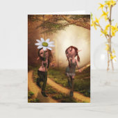ELF GIRLS FREUNDSCHAFT BBF GREETCARDS KARTE (Gelbe Blume)