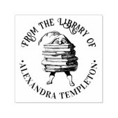 Elf Gnome trägt einen großen Bibliotheksnamen für  Permastempel (Design)