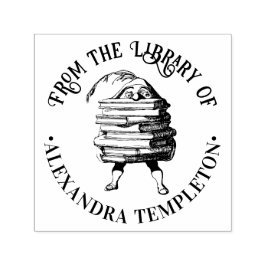 Elf Gnome trägt einen großen Bibliotheksnamen für  Permastempel