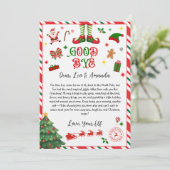elf goodbye letter - elf return letter invitation einladung (Stehend Vorderseite)