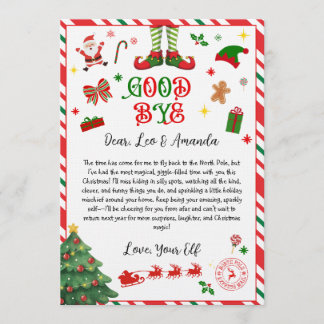 elf goodbye letter - elf return letter invitation einladung