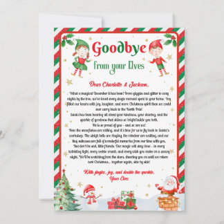 Elf Goodbye Letter Goodbye from Elf Christmas Einladung