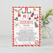 Elf Goodbye Letter Goodbye von Elf Weihnachten Einladung (Stehend Vorderseite)