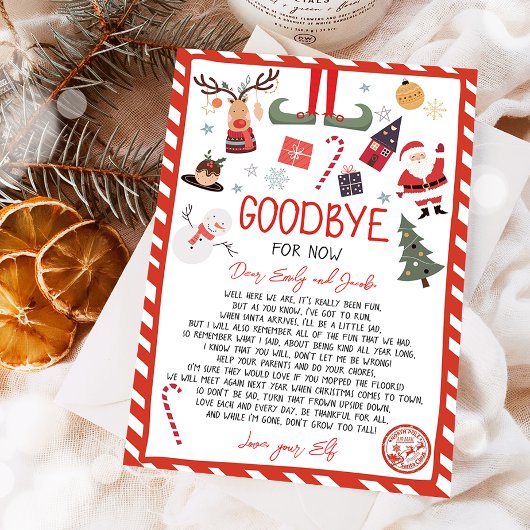 Elf Goodbye Letter Goodbye von Elf Weihnachten Einladung