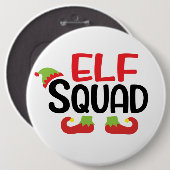 Elf-Gruppen-Weihnachten Button (Vorne & Hinten)