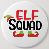Elf-Gruppen-Weihnachten Button (Vorderseite)