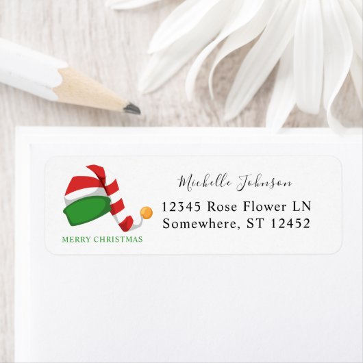 Elf Hat Christmas Return Address Label (Insitu)