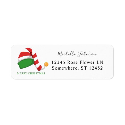 Elf Hat Christmas Return Address Label (Vorne)