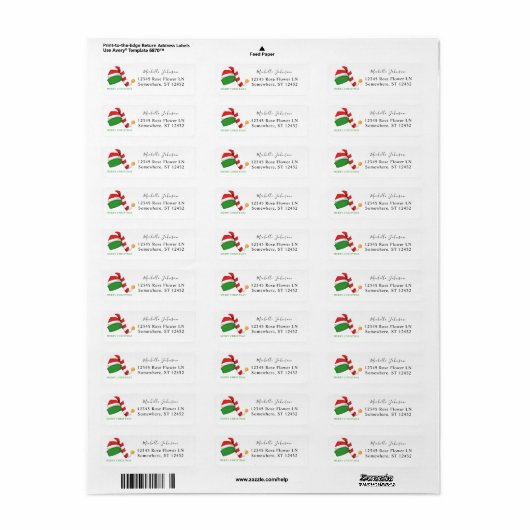 Elf Hat Christmas Return Address Label (Vorne)