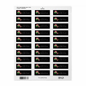 Elf Hat Christmas Return Address Label Black (Vorne)