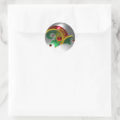 ELF HAT /GOLD JEWELS DIAMOND FEATHERS , GEM STONES RUNDER AUFKLEBER (Tasche)