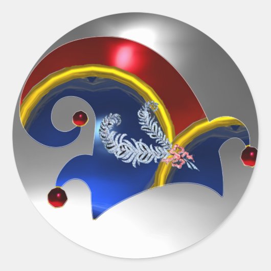 ELF HAT /GOLD JEWELS DIAMOND FEATHERS , GEM STONES RUNDER AUFKLEBER (Vorderseite)