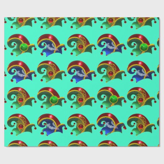 ELF HATS, KLEEBLATT, DIAMOND FEATHERS, Aqua Blue Geschenkpapier (Flach)